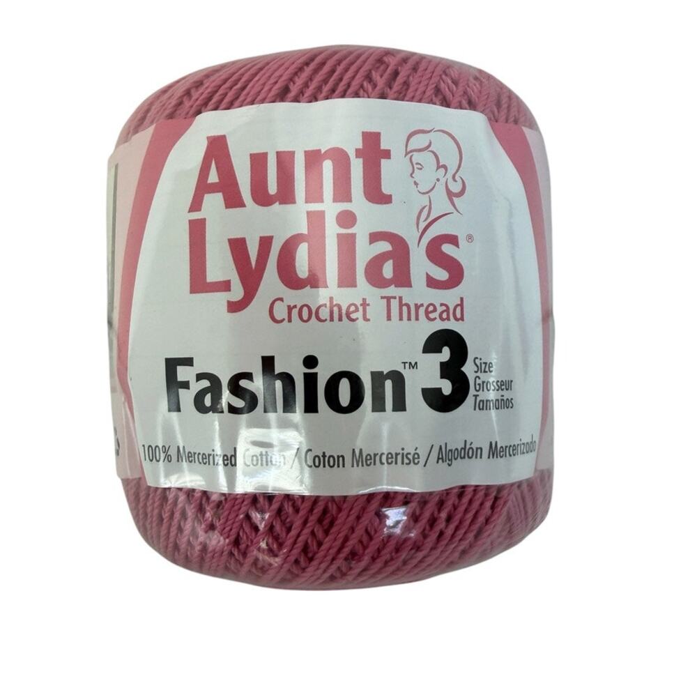 Aunt Lydia's Crochet Thread Fashion 3 Warm Rose Mercerized Cotton 150 Yards
